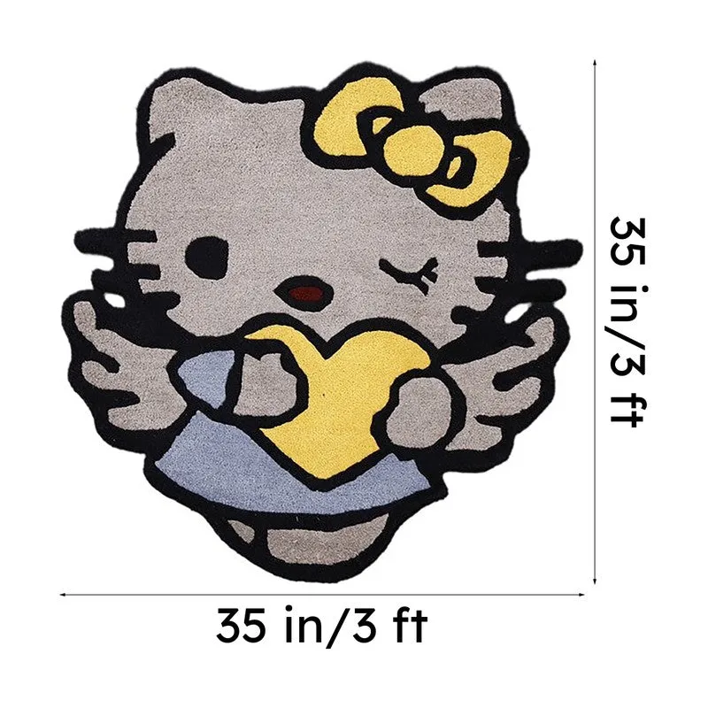 Hello Kitty Wool Carpet - Grey,Yellow media 6
