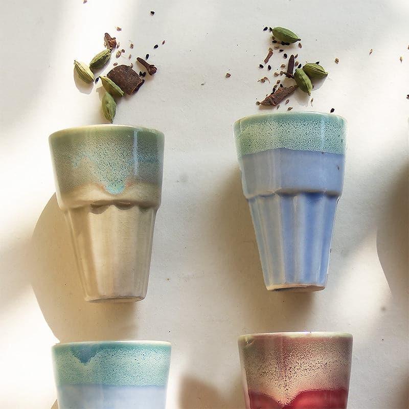 Handcrafted Multicolor Ceramic Kulhad - Set of Six image 4
