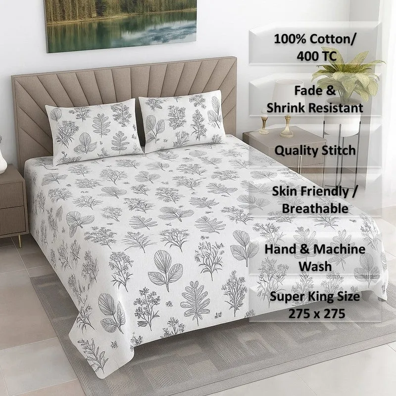 Bloom Veil Cotton Bedsheets (Black) - 400 TC media 8