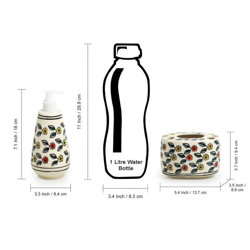 Miria Flora Handpainted Bathroom Set - Two Piece Set media 7