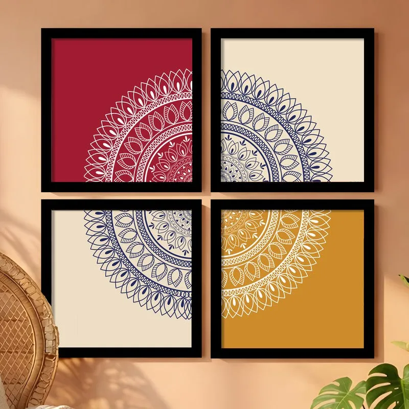 The Art of Stillness Paper Wall Painting - Set Of Four media 3