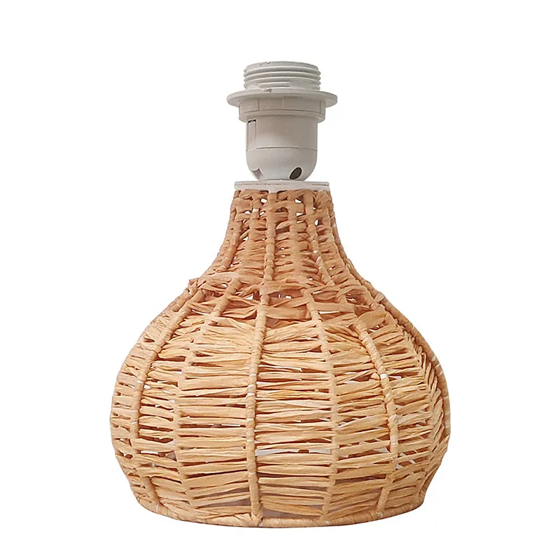 Palladian Edge Raffia Fabric Table Lamp - Black,Brown media 3