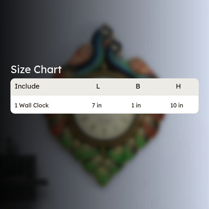Handpainted Peacock Artwork Wood Wall Clock media 9