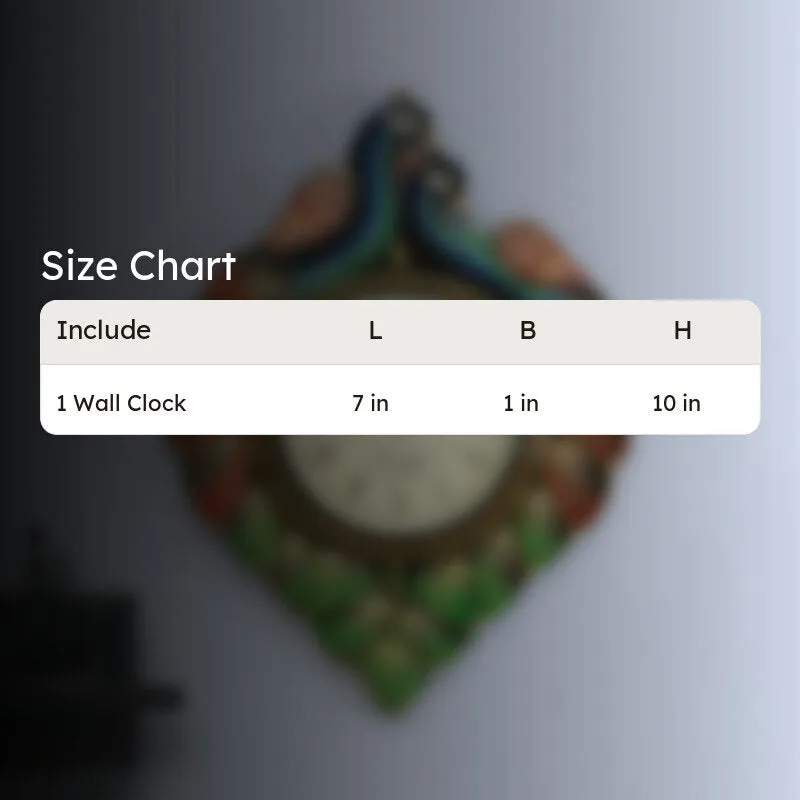 Handpainted Peacock Artwork Wood Wall Clock media 9