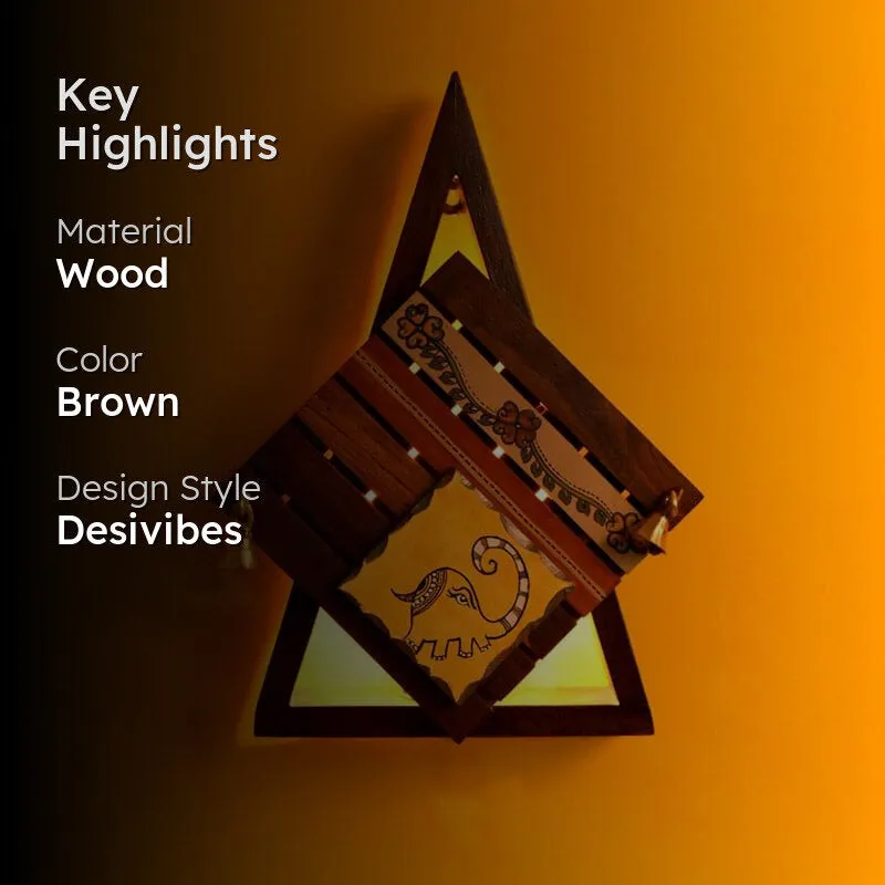 Akocha Tribal Wooden Wall Lamp media 2