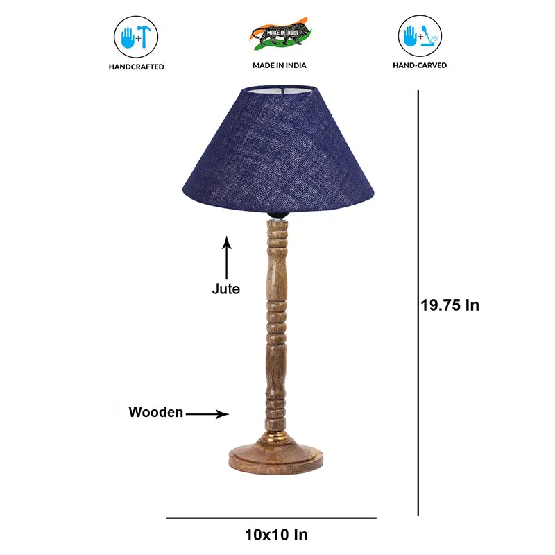 Loft Gleam Table Lamp With Carved Wooden Base - Black,Brown media 6