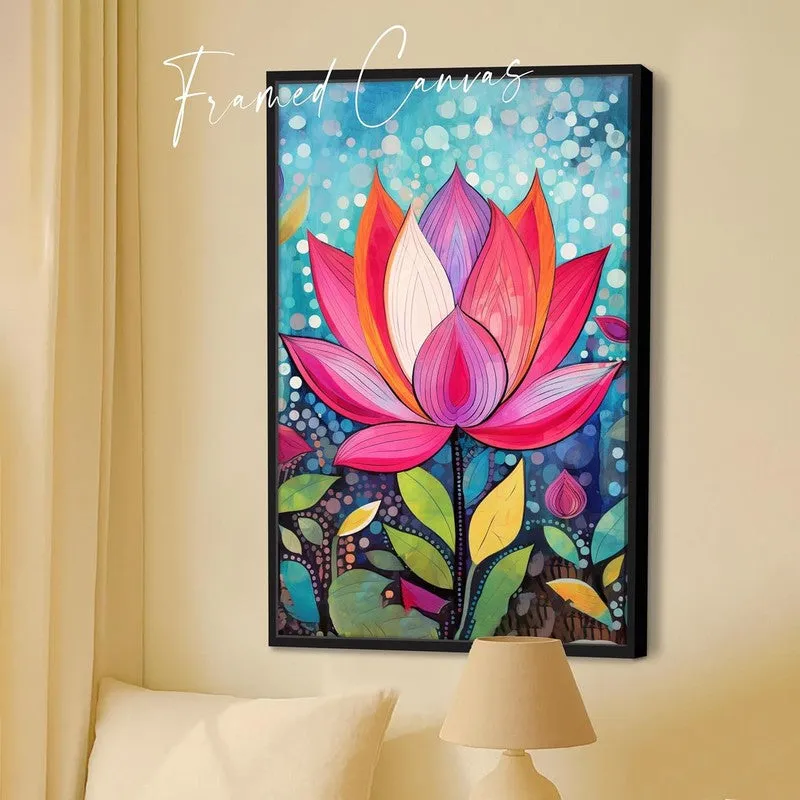 Kaleidoscope Lotus Wall Art With Frame media 5