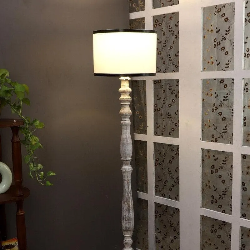 Natura Vivi Floor Lamp - White & Black media 1