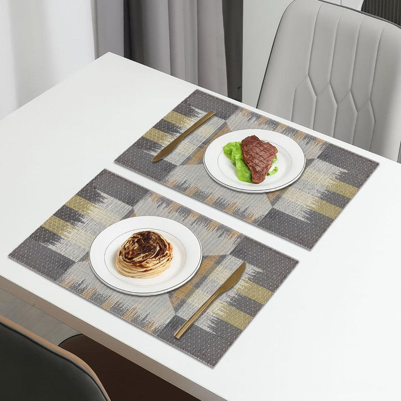 Zavira Multicolor Rectangle PVC Table Mats - Set Of Two