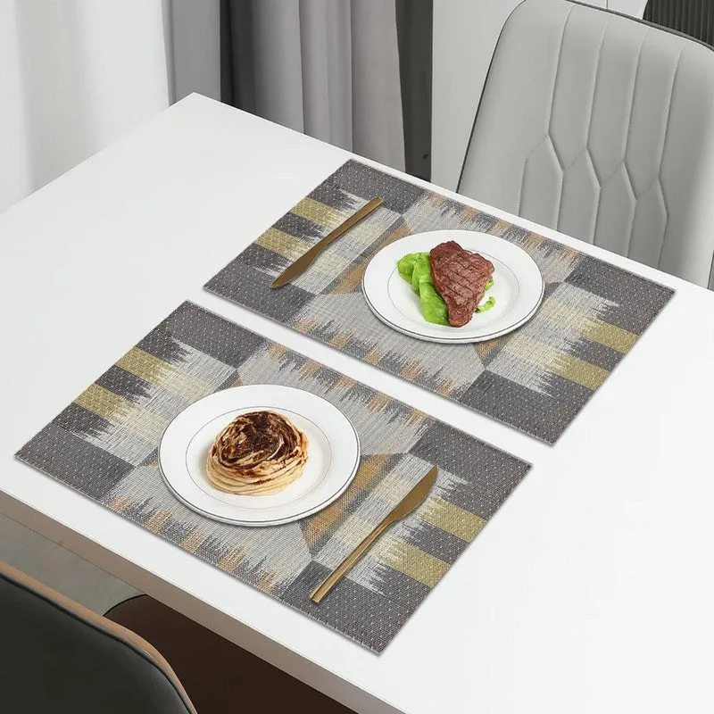 Zavira Multicolor Rectangle PVC Table Mats - Set Of Two media 1
