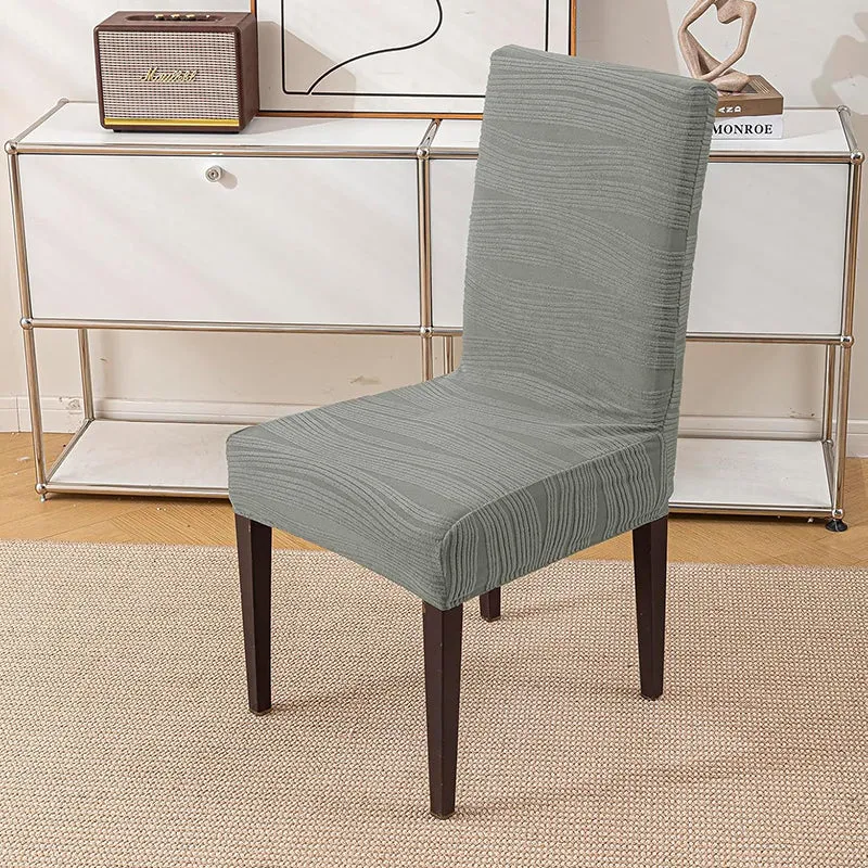 Wrapiq Solid Chair Cover (Dark Grey) - Set Of Six media 3