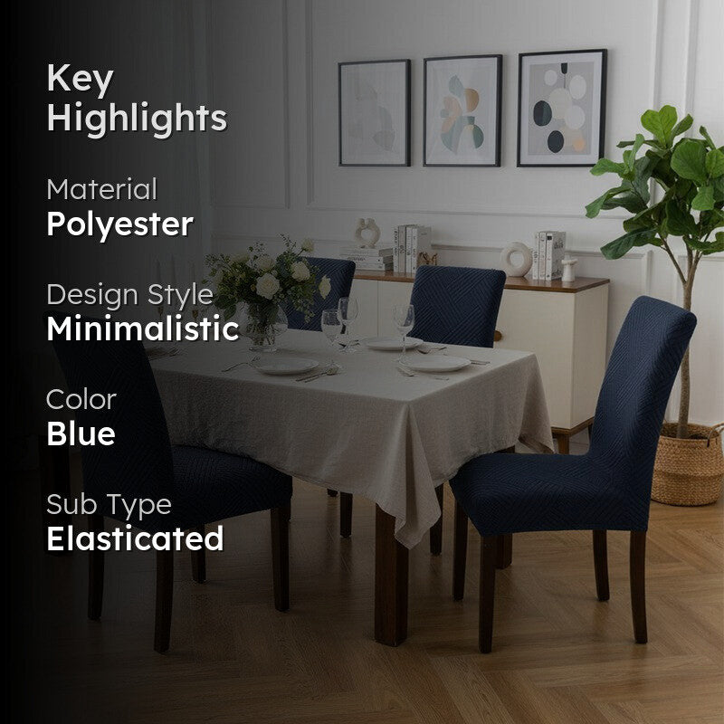 Rivexa Softs Chair Cover (Blue) - Set Of Four media 2