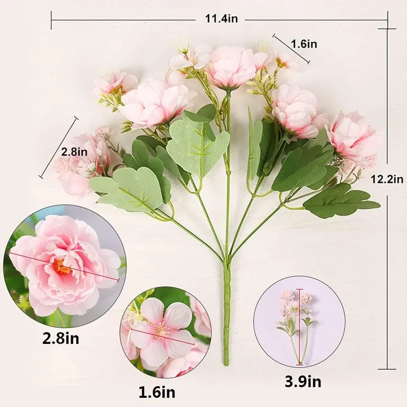 Whisper Rose Artificial Flower (Pink) - Set Of Two media 4