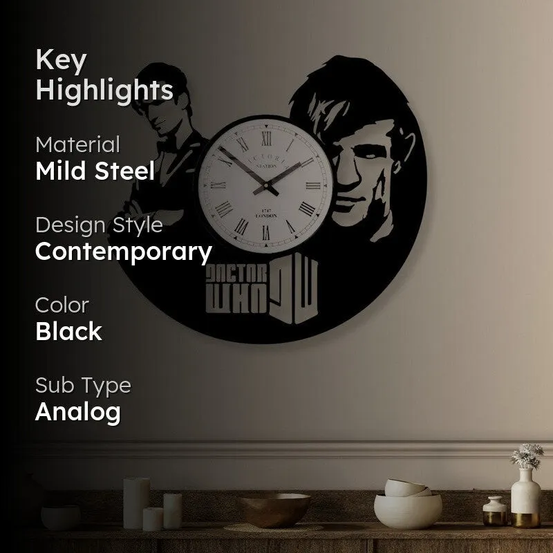 Neotrix Steel Analog Wall Clock - Black media 2