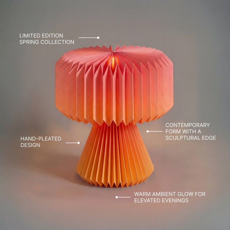 Fig Living Ori Peach Glow Table Lamp- Pink media 3