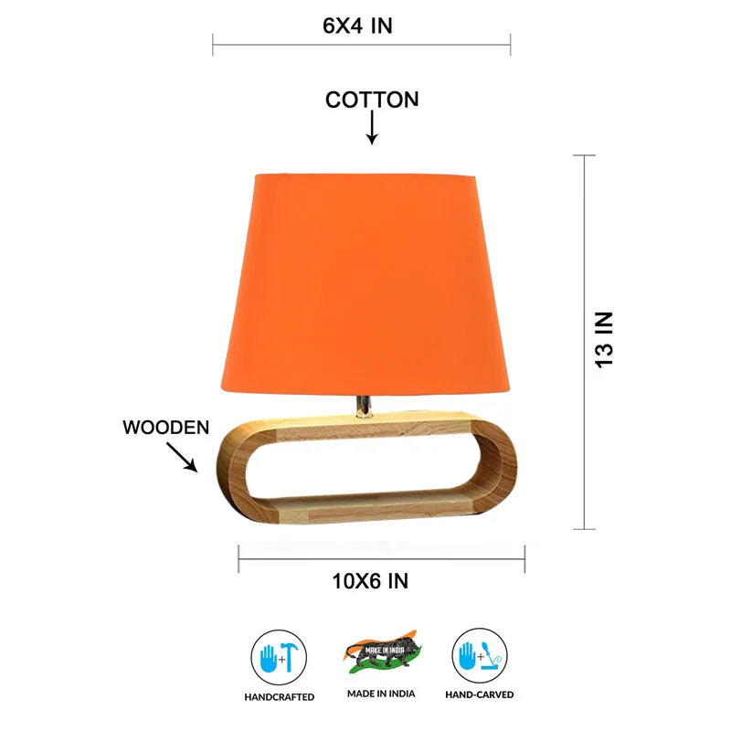 Cotin I Curve Cotton Table Lamp - Orange,Brown media 7