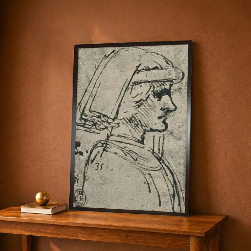 Profile Of A Young Man Wearing A Chaperon Canvas Wall Painting - 12 x 18 Inches