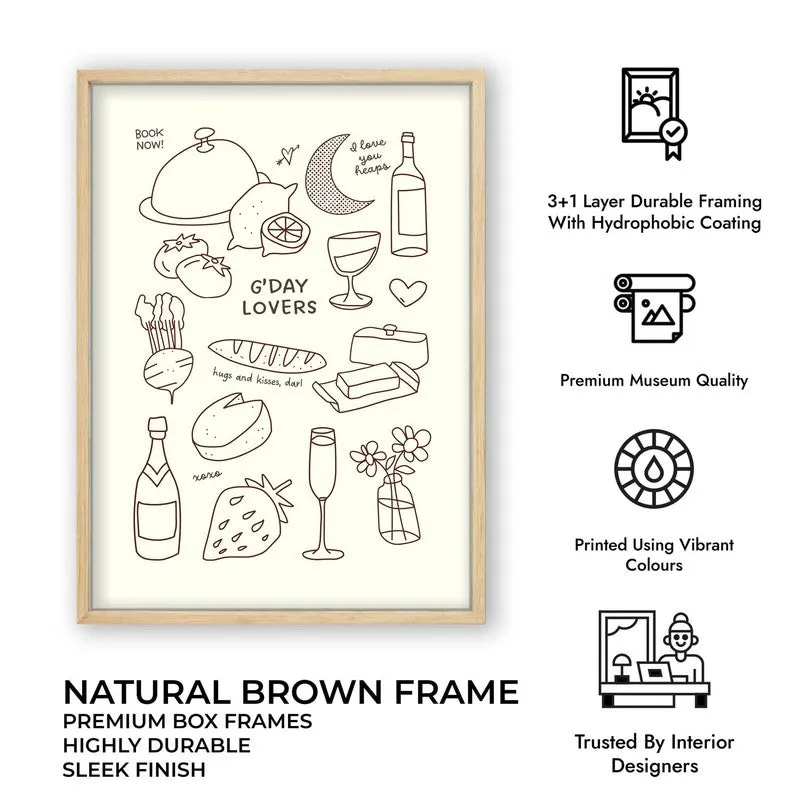 MealDoodle Archival Canvas Wall Art - Brown media 11