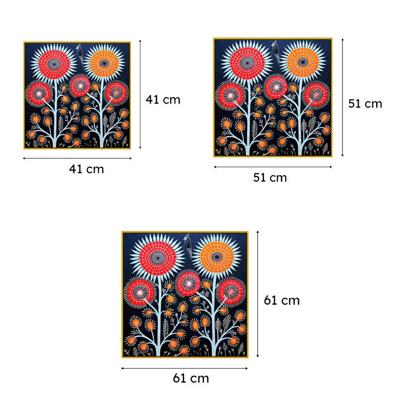 Fleura Pattern Canvas Wall Art With Frame media 6