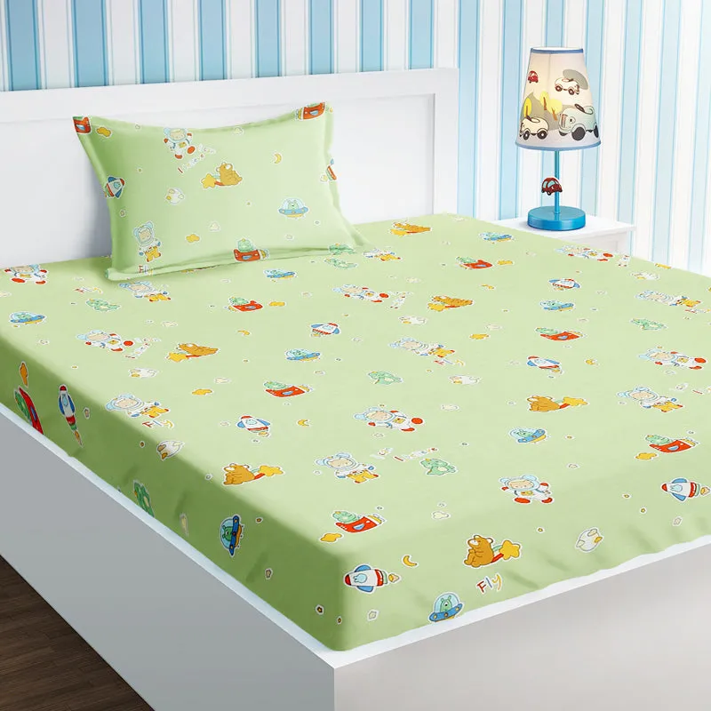 Dream Rocket Kids Cotton Bedsheet - 210 TC media 1