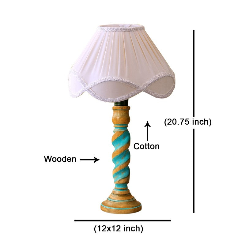 Elara Myra Wooden Table Lamp - OffWhite media 8