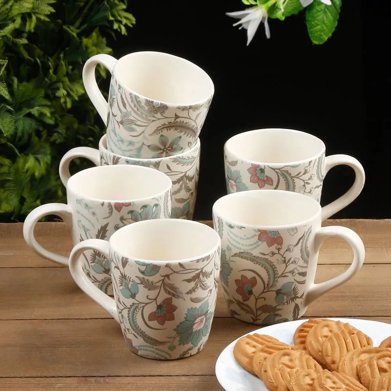 Orchid Stoneware Tea Cup (220 mL Each) - Set Of Six media 1