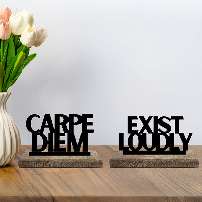 Seize & Resonate Typography Showpiece - Set Of Two