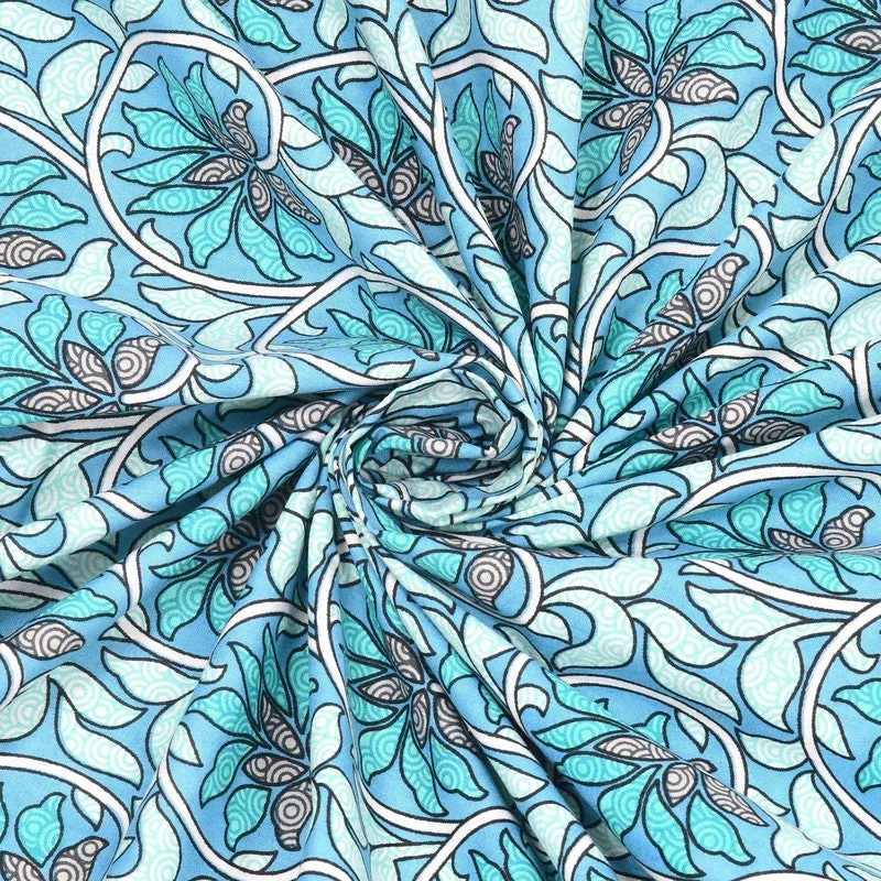 Rangva Cotton Bedsheet (Blue,White) - 240 TC media 5