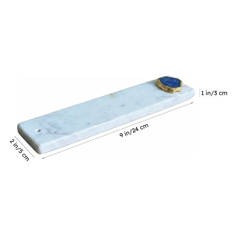 Nima Marble Incense Holder With Agate Plating - Dark Blue media 6