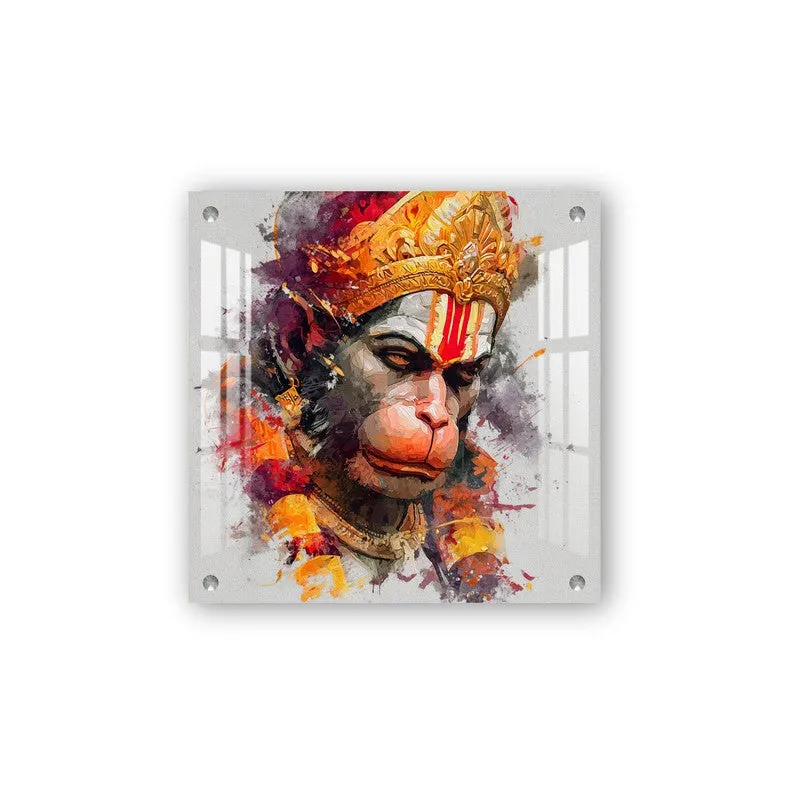 Lord Hanuman Sacred Face Acrylic Wall Art media 3