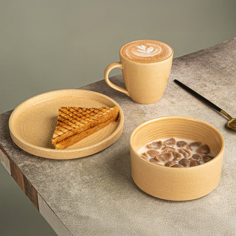 Sandstone Brew Ceramic Tea Set (Brown) - Three Piece Set