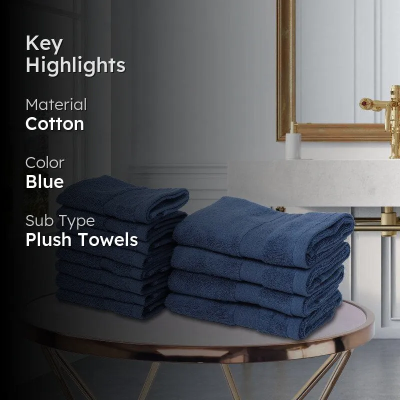 Miorah Hand & Face Towel Combo (Blue) - Set Of Twelve media 2