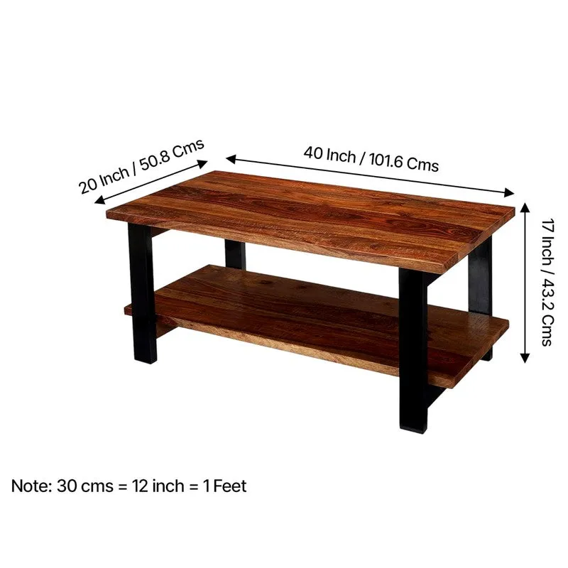 Xirox Sheesham Wooden Center Table - Brown,Black media 12