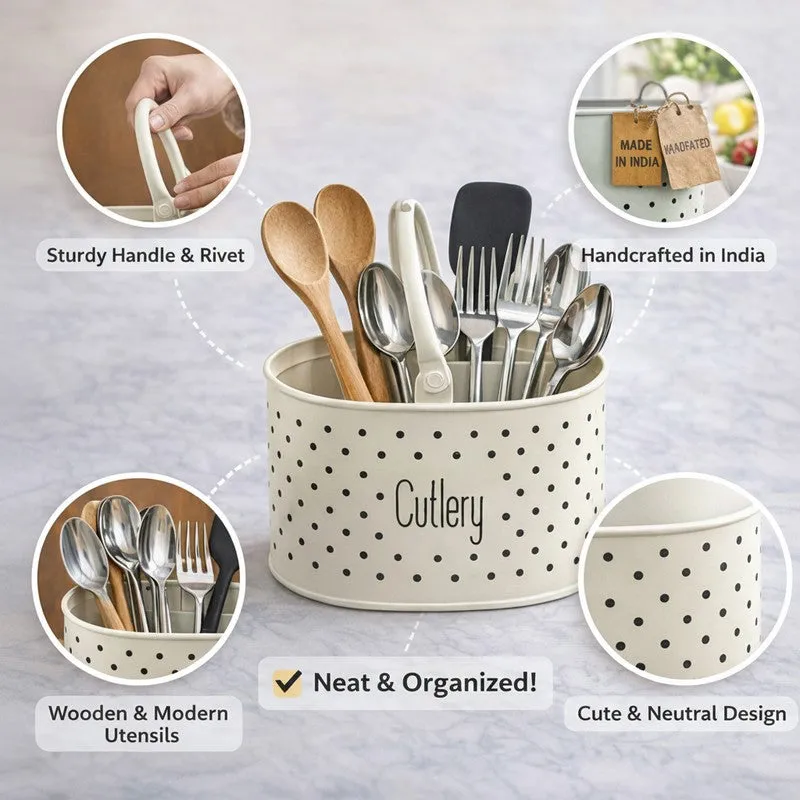 KitchenCare Multipurpose Utility Cutlery Stand -Ivory media 5