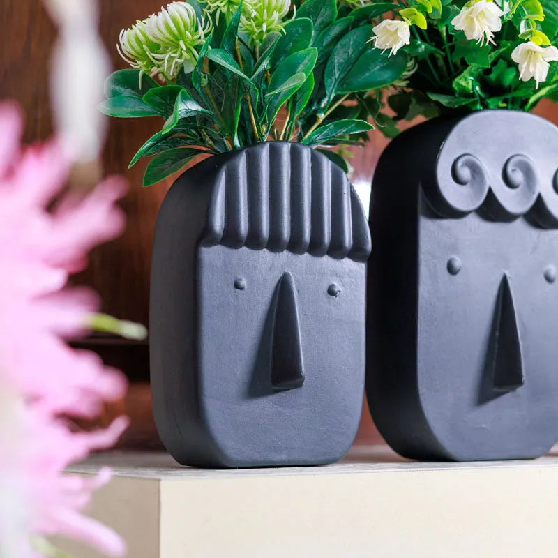 Clayfolk Ceramic Vase (Black) - Set Of Three media 4