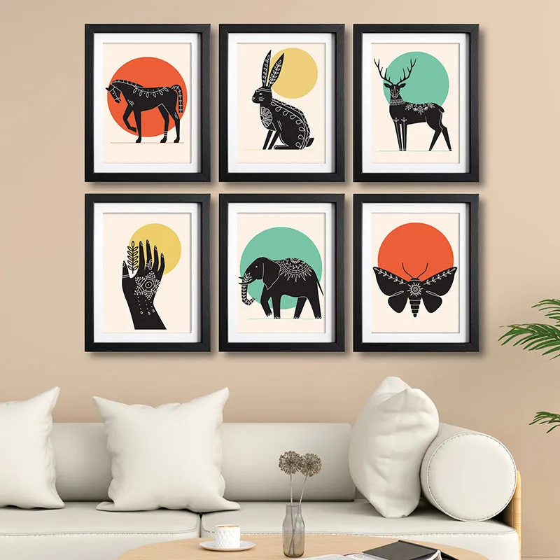 Nature's Silhouette Wall Art With Frame - Set Of Six media 1