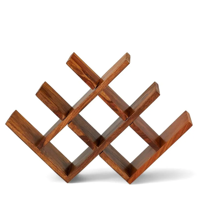 Xverox Sheesham Wooden Wine Rack - Brown media 3