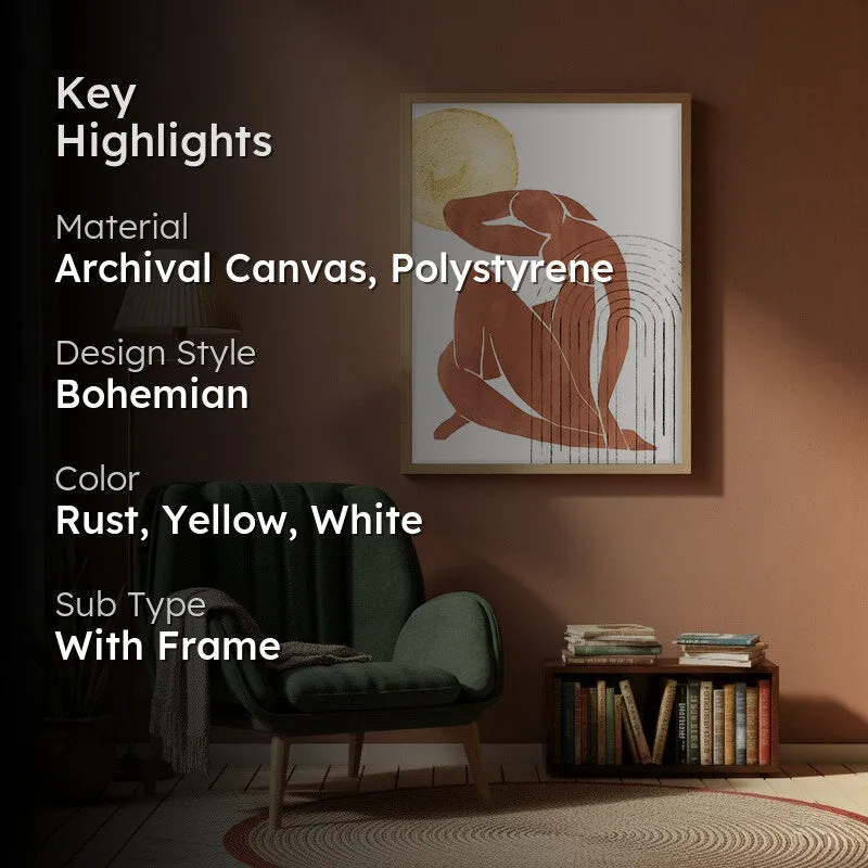Embrace of Silence Canvas Wall Painting With Brown Frame media 2