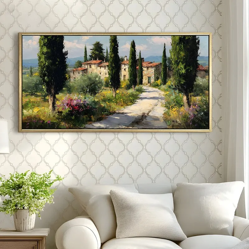 Cypress Path Canvas Wall Painting With Frame media 4