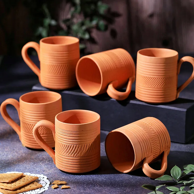 Srinda Terracotta Coffee Mug (250 mL Each) - Set of Six media 4