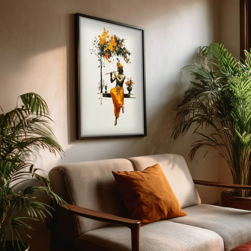 Lord Murari Krishna Blissful Archival Paper Wall Art media 3