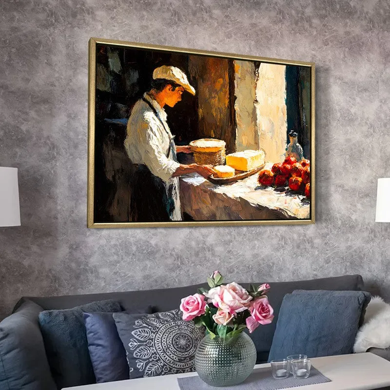 Golden Crust Canvas Wall Painting With Frame media 6