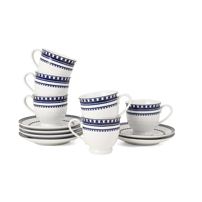 Brew Charm Porcelain Cup & Saucer (220 mL Each) - Set of Six media 3