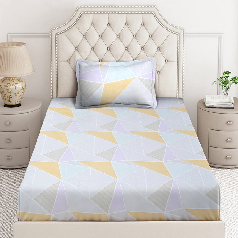 Pastel Prism Geometric Bedsheet - 130 GSM media 3