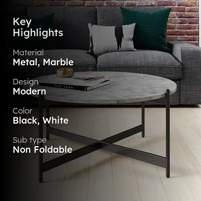 Equinox Accent Table with Marble Top media 2