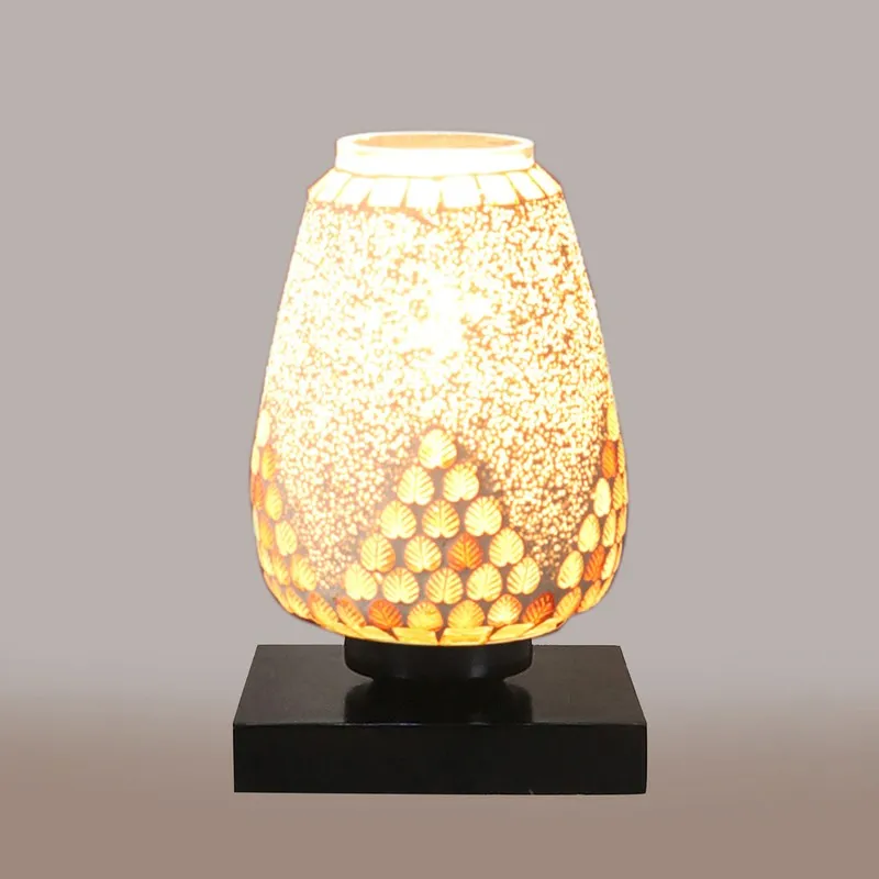 Aurielle Glass Table Lamp With Wooden Base media 7