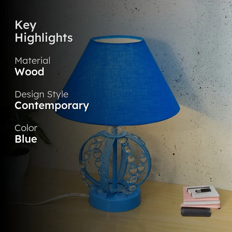 SculptaLight Artistic Desk Wooden Table Lamp - Blue media 2