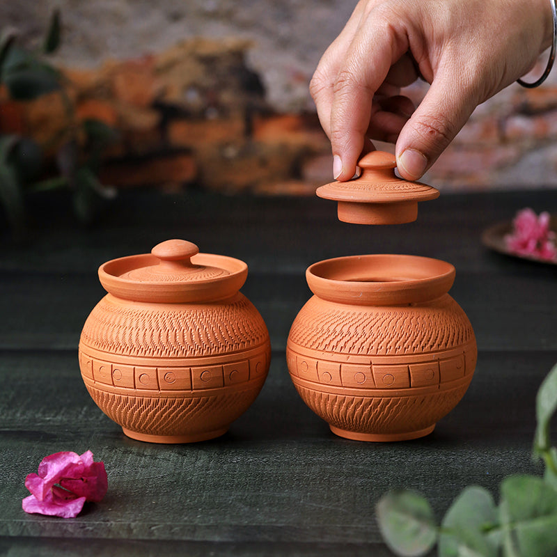 Clay Keep Terracotta Jar (420 mL Each) - Set Of Two image 4