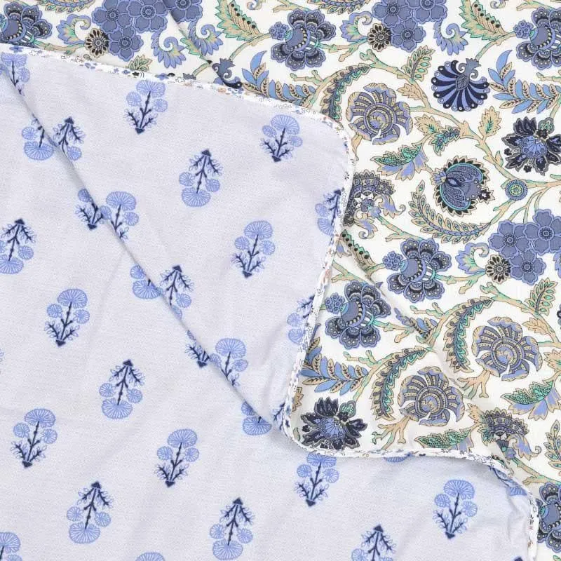 Tvisha Floral Printed Blue Cotton Dohar - 3