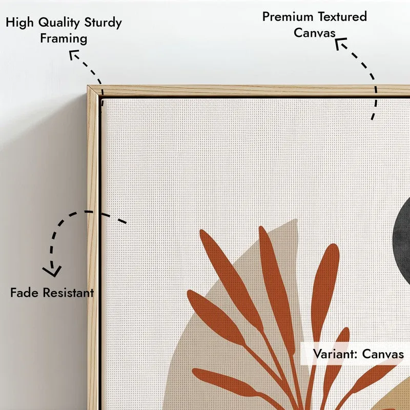 Botanical Balance Canvas Wall Painting With Brown Frame media 7